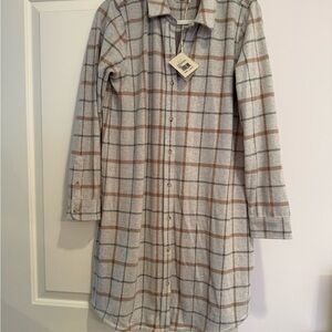 Faherty Plaid Shirt Dress - NWT!